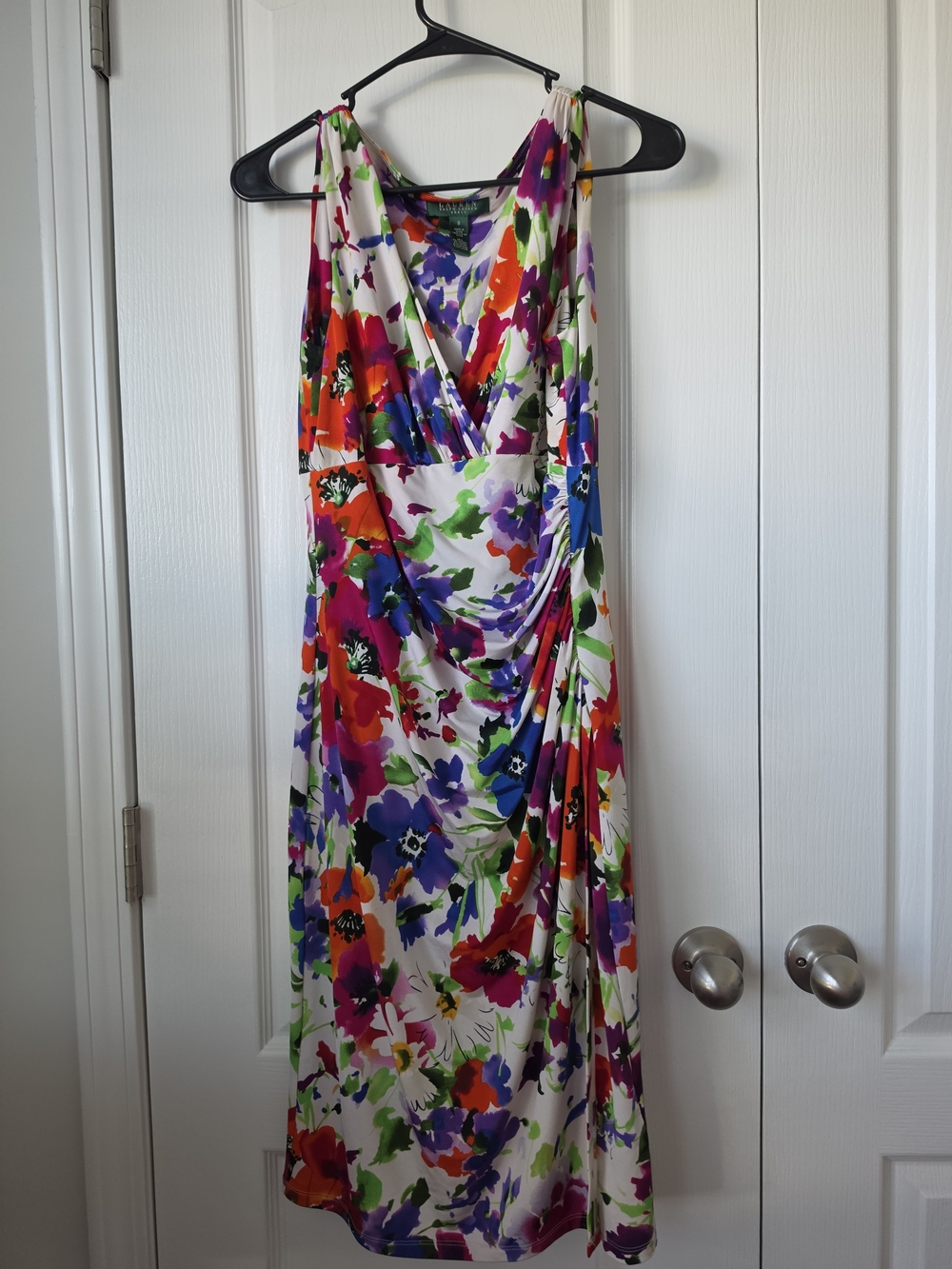 Raulph Lauren Floral V-Neck Sleeveless Dress - Multicolor Sz 8